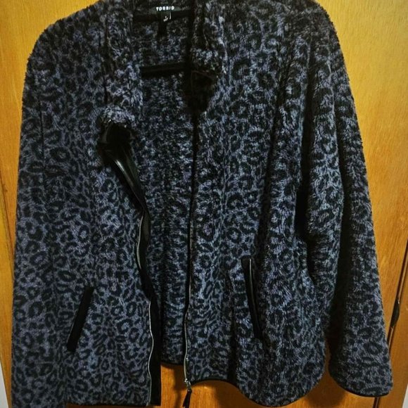 New W/O Tag Torrid Women's Leopard Gray/Black Jacket SZ (14/16) - Picture 1 of 3